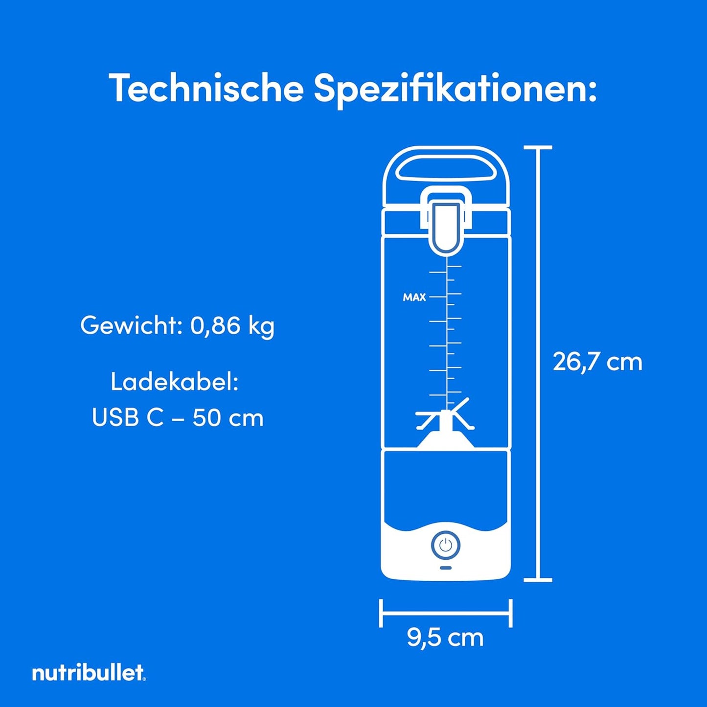 Tragbarer Smoothie-Mixer mit Becher, Lila