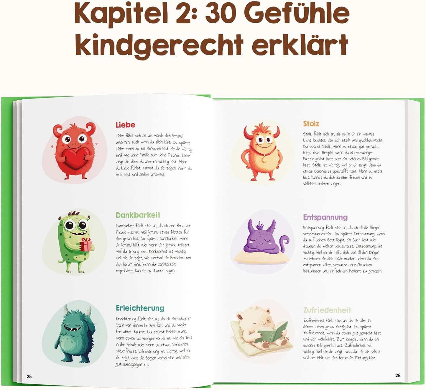 Gefühlstagebuch für Kinder mit Spielen, Grün
