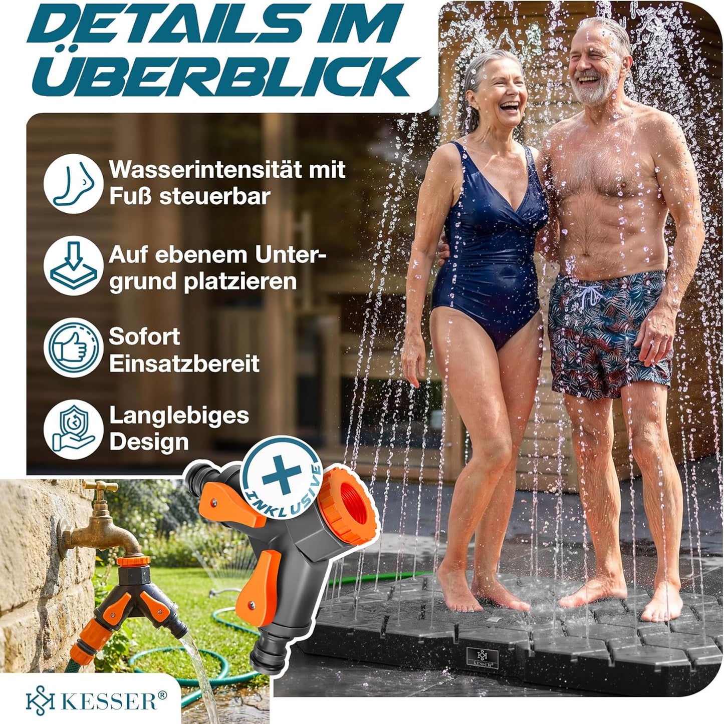 Bodendusche Geo mit Fusssteuerung, Anthrazit