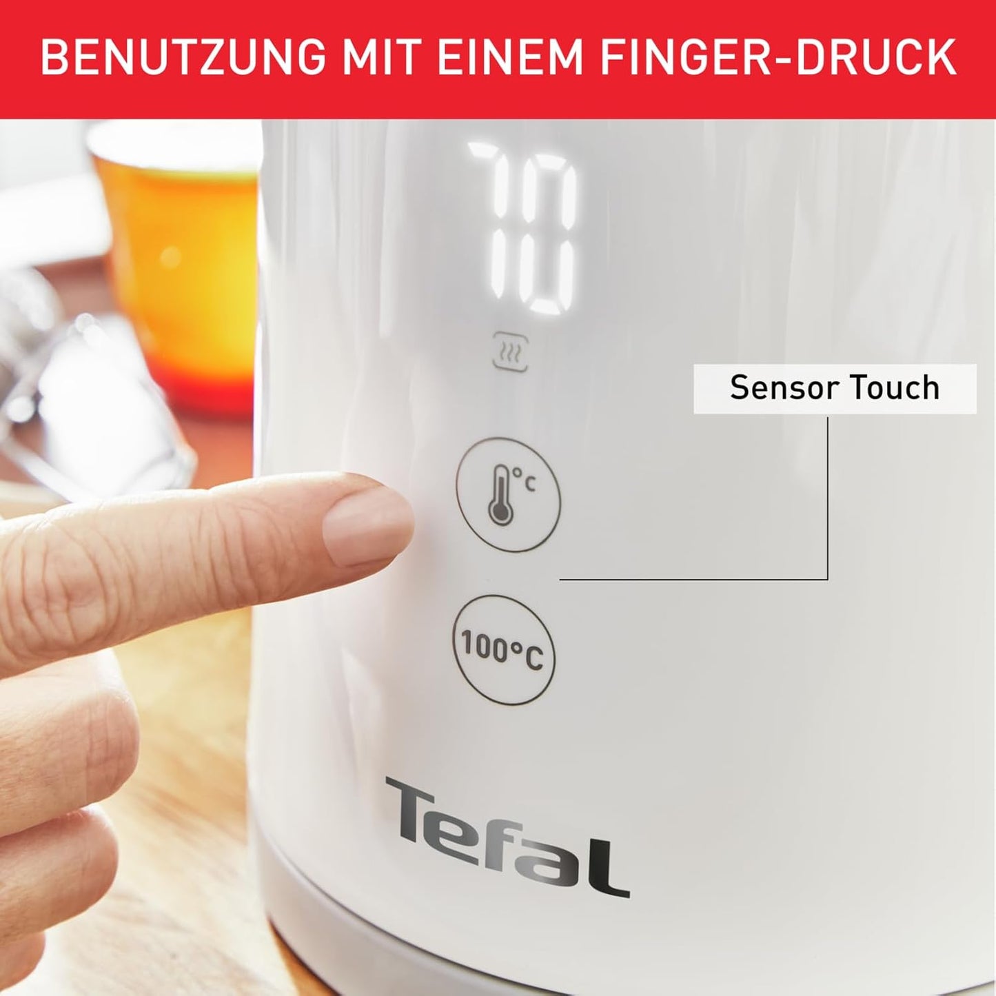 Wasserkocher mit Digitalanzeige und 5 Temperaturstufen, Single