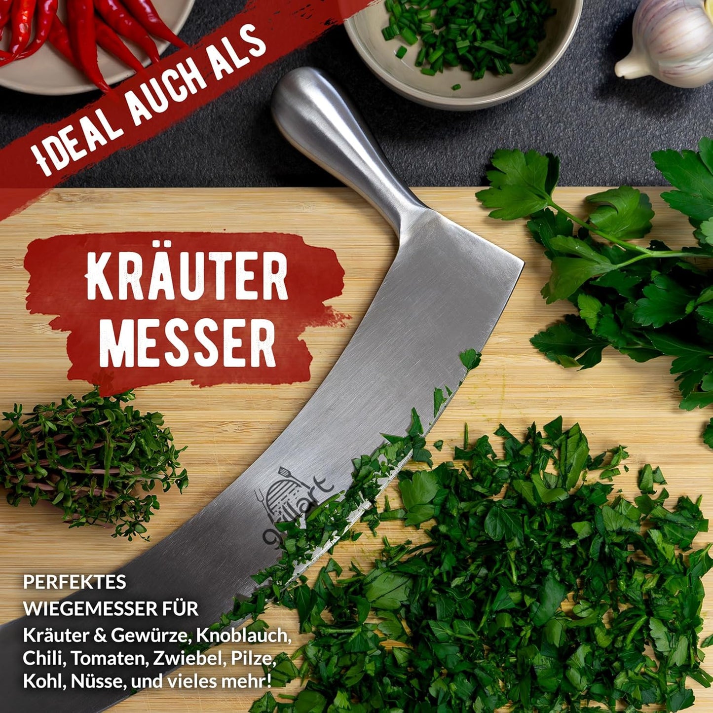 Pizzamesser, Edelstahl Doppelgriff