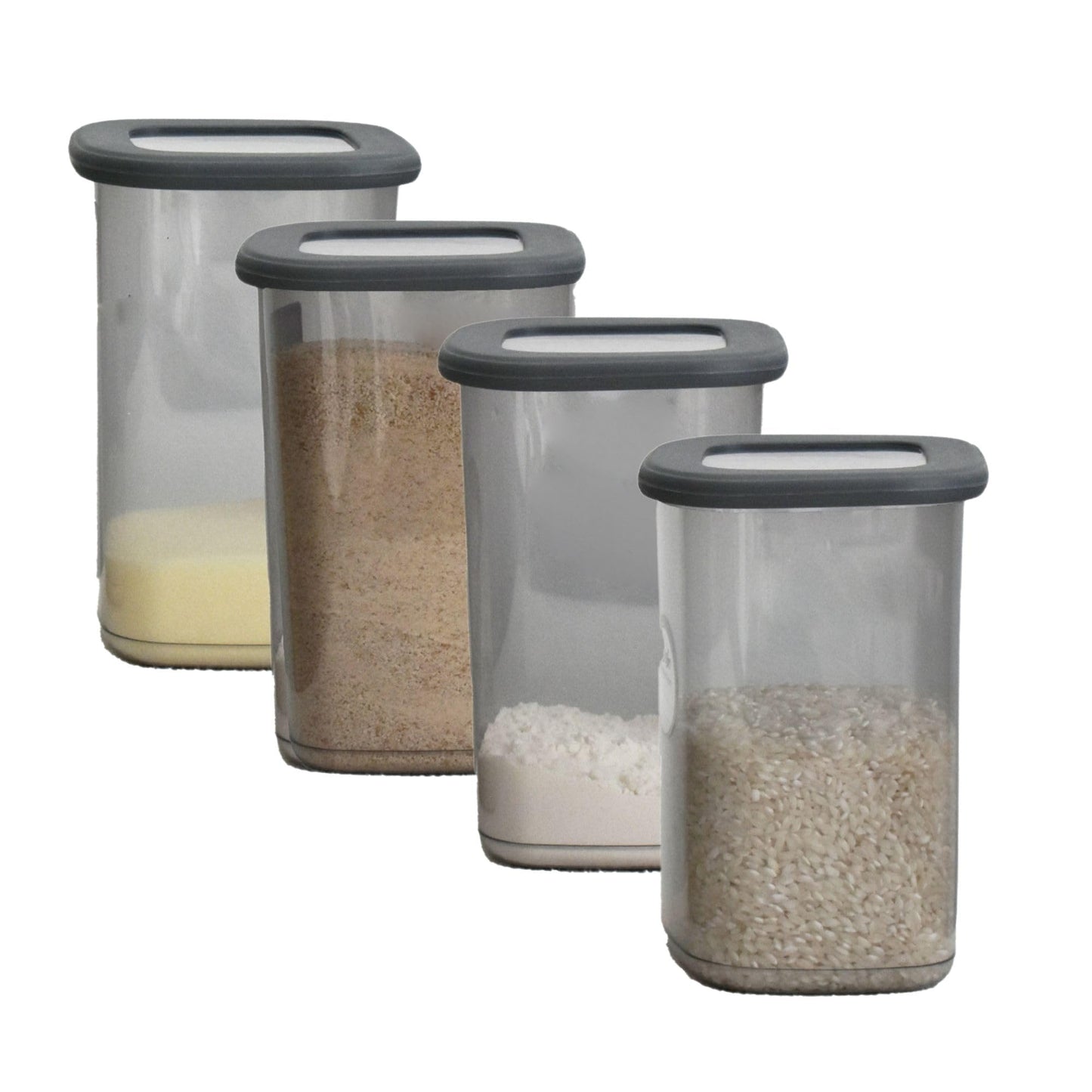Luftdichte Vorratsdosen-Set (4-teilig) 1200ml, 4x 1200ml & 1x HLKauf-Block