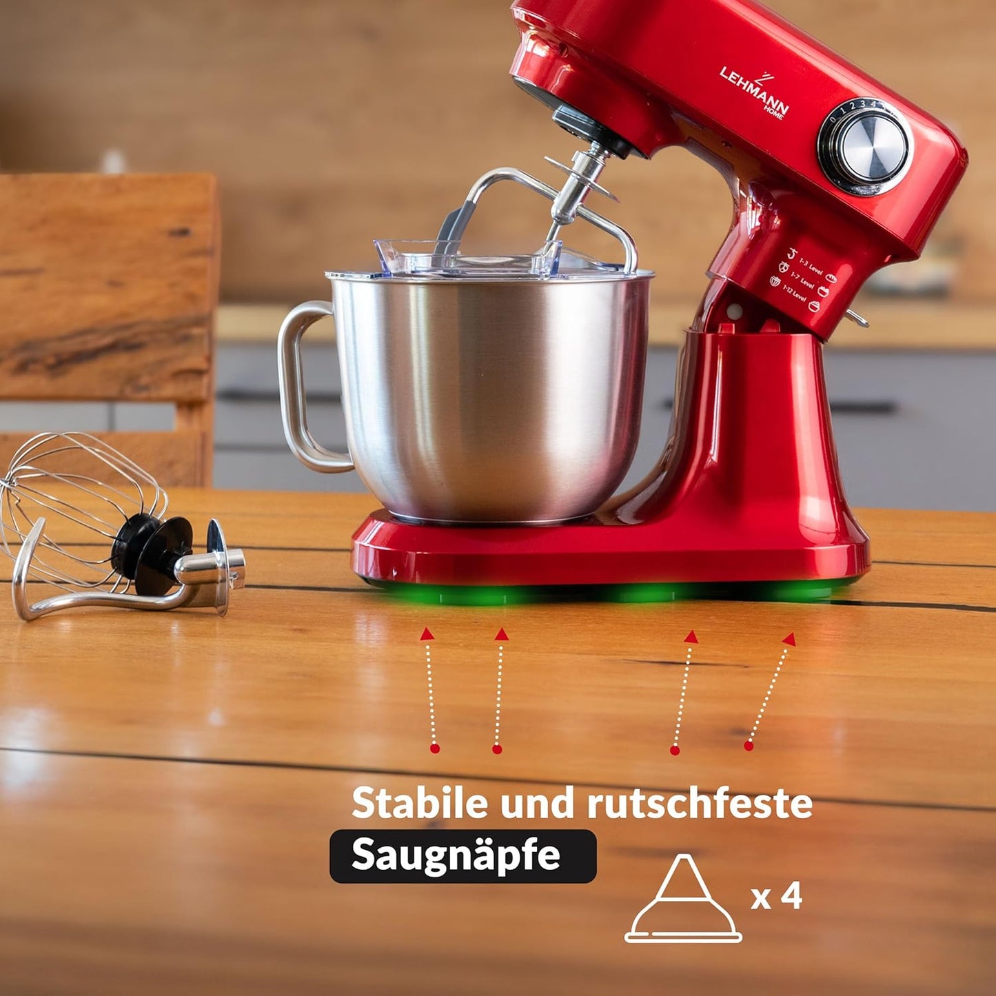 Küchenmaschine mit Zubehör-Set, Rot