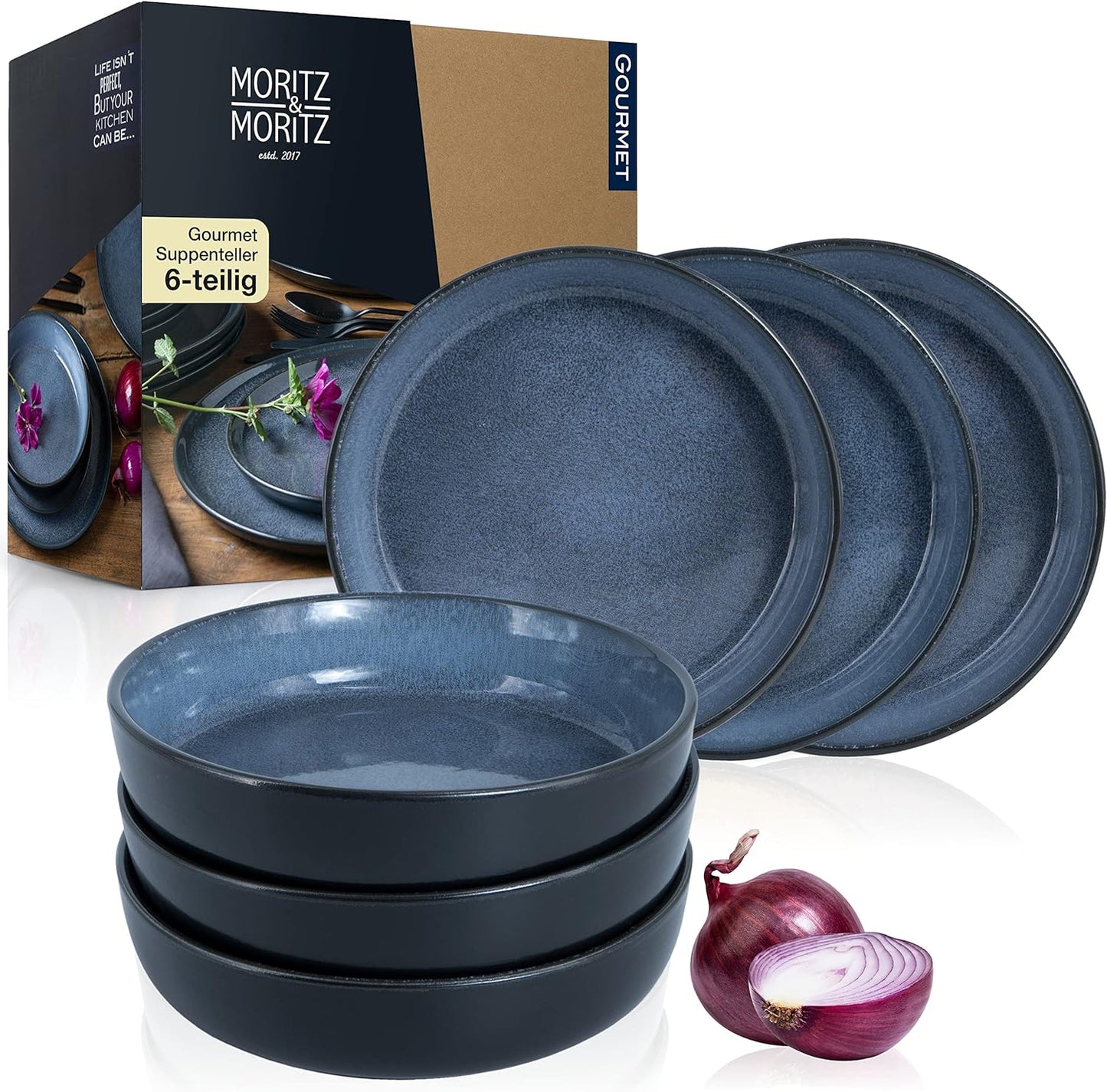 VIDA Suppen Teller Set, 6x Suppenteller