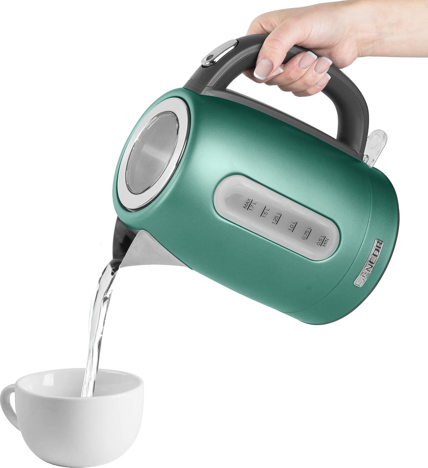 Edelstahl-Wasserkocher mit Filter (1,7 L, 2150 W), Grün