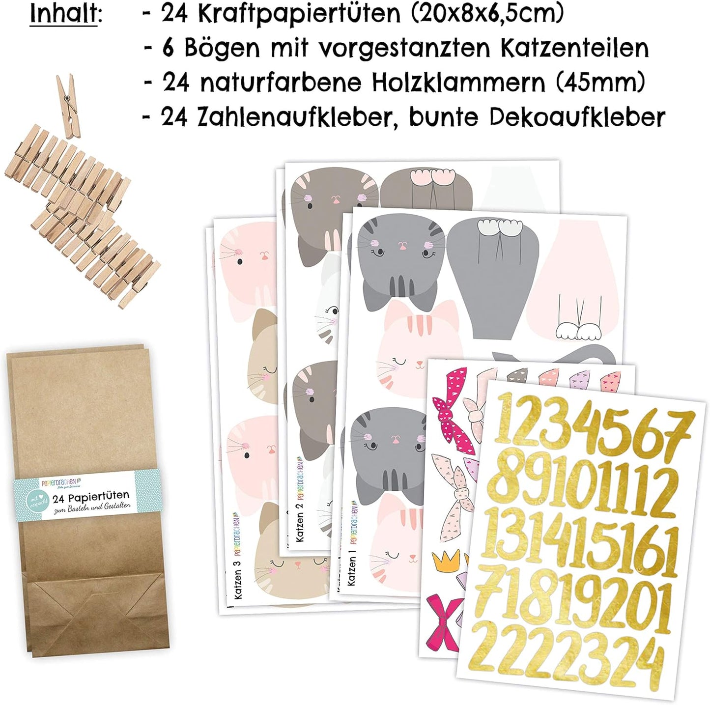 Adventskalender zum Befüllen, Katzen