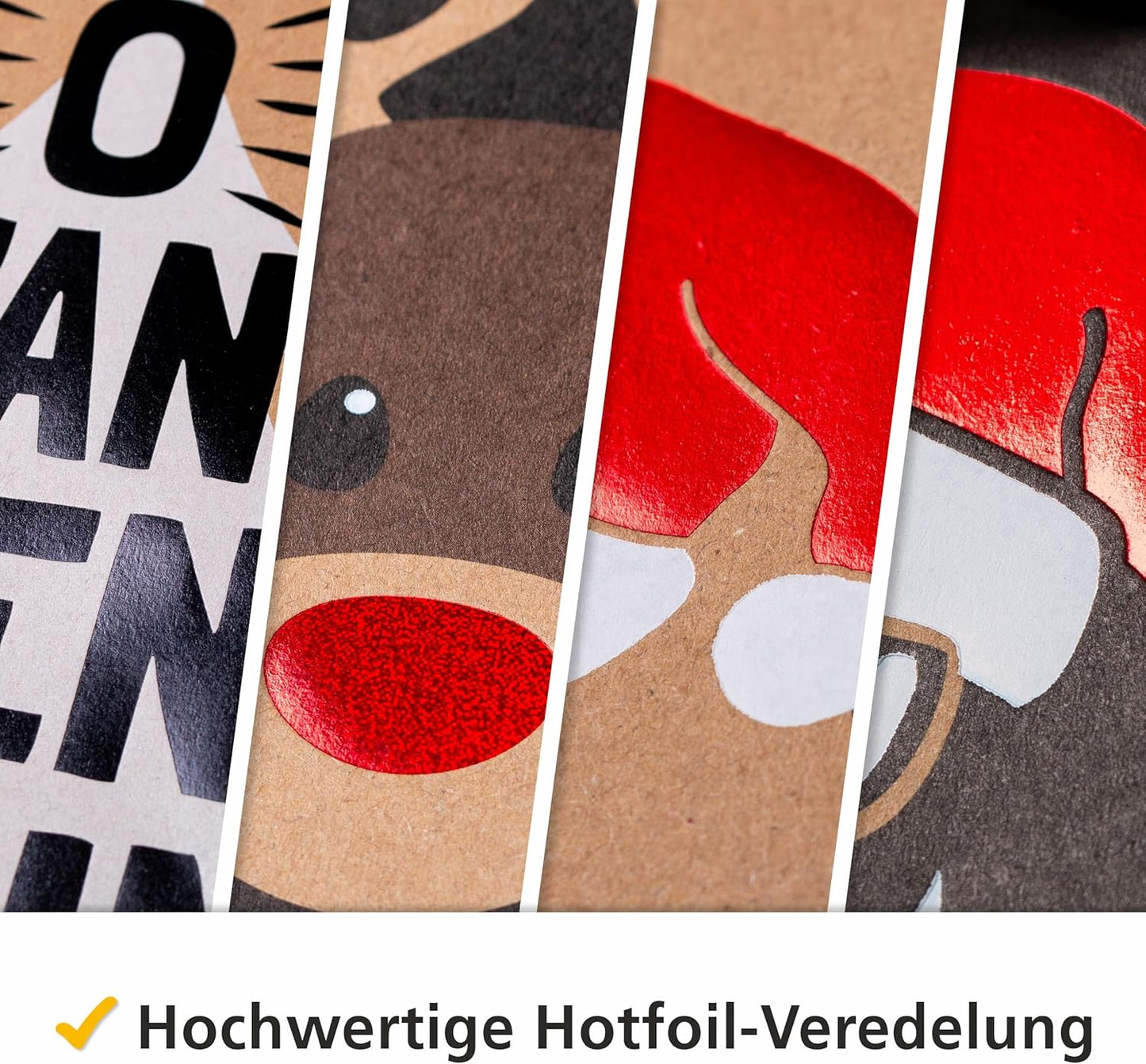 Weihnachts-Flaschentaschen-Set mit 4 Motiven, 1 stück (24er Pack) Nature X-Mas