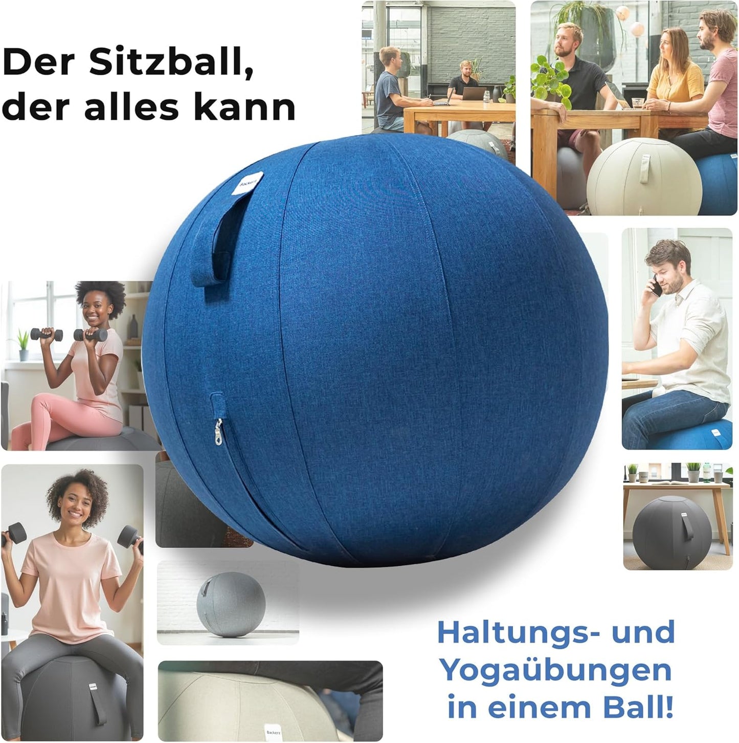 Ergonomischer Sitzball, 65 cm Dark Blue