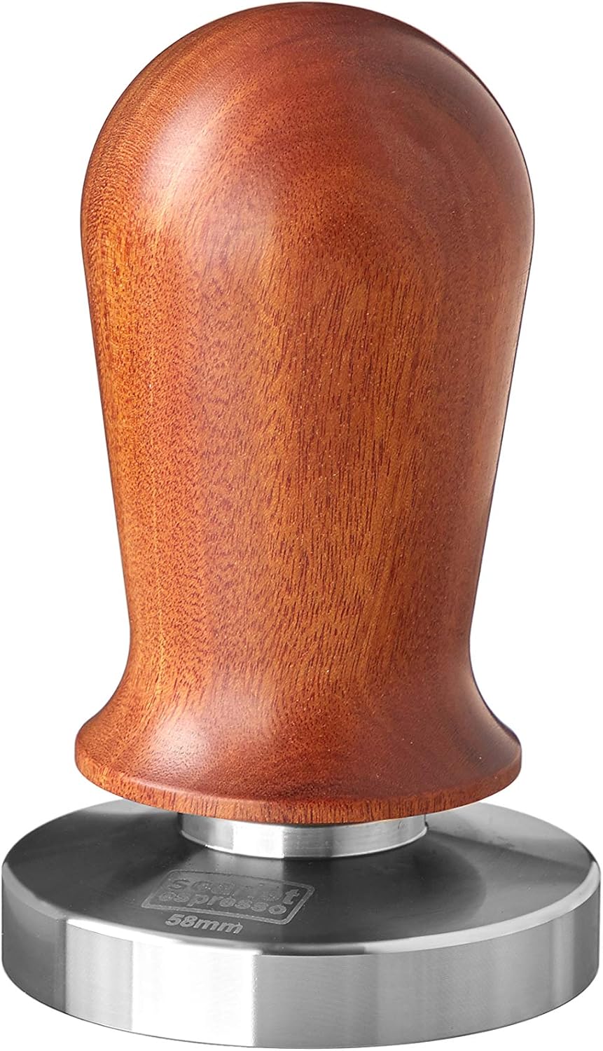 Espresso Tamper-Set Perfetto mit Kalibrierung, Set (58.5 mm + Tamperablage) Sandelholz - Dunkelbraun