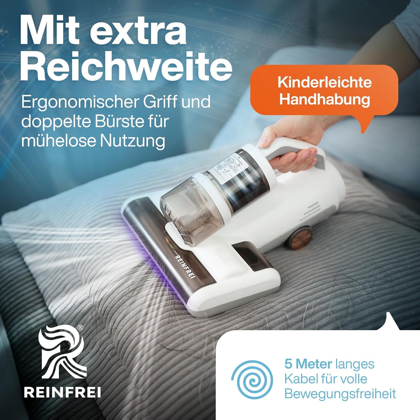 Matratzensauger gegen Milben mit Heissluft & Vibration