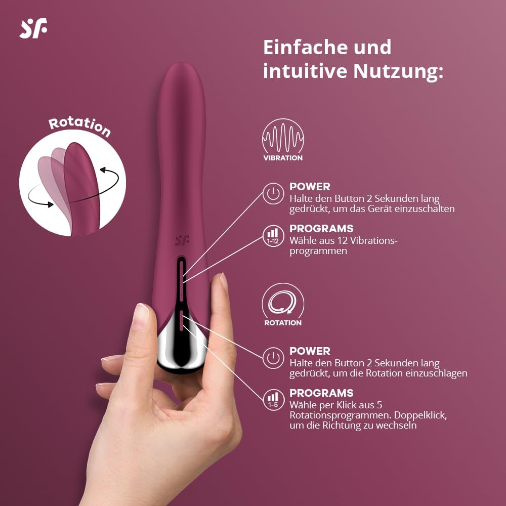 Spinning Vibe 1 G-Punkt-Vibrator mit Rotationsfunktion, Beere