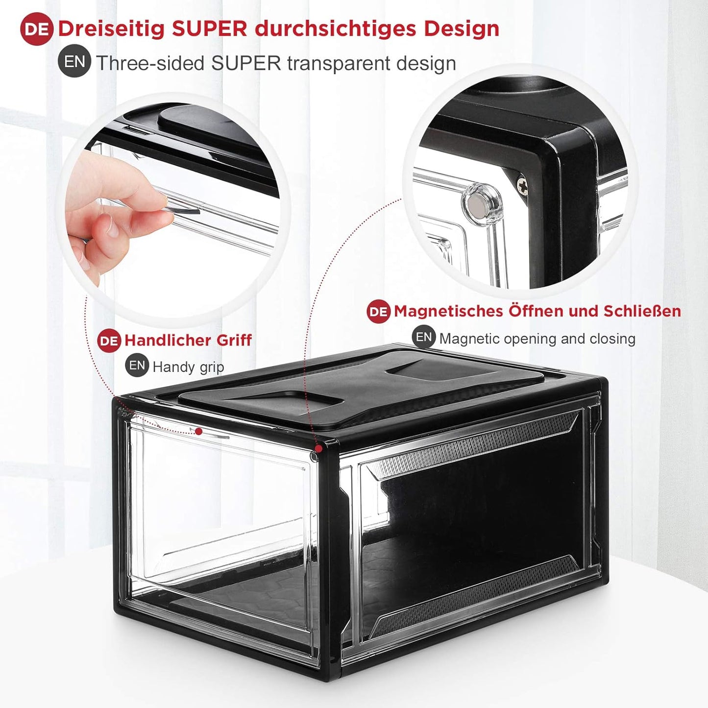 3er-Set Stapelbare Schuhboxen