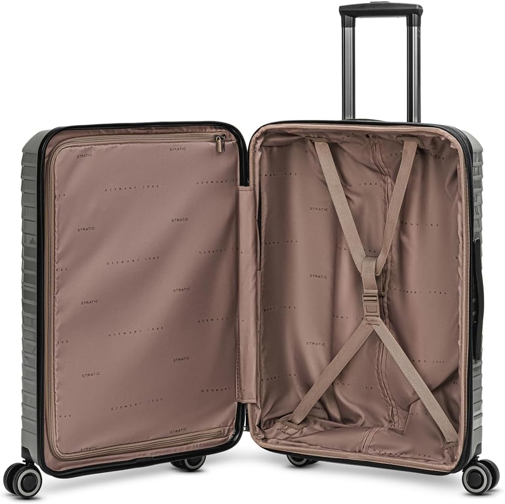 Shine 4 Rollen Trolley 65 cm mit Dehnfalte, Grey Koffer M (66 cm) erweiterbar