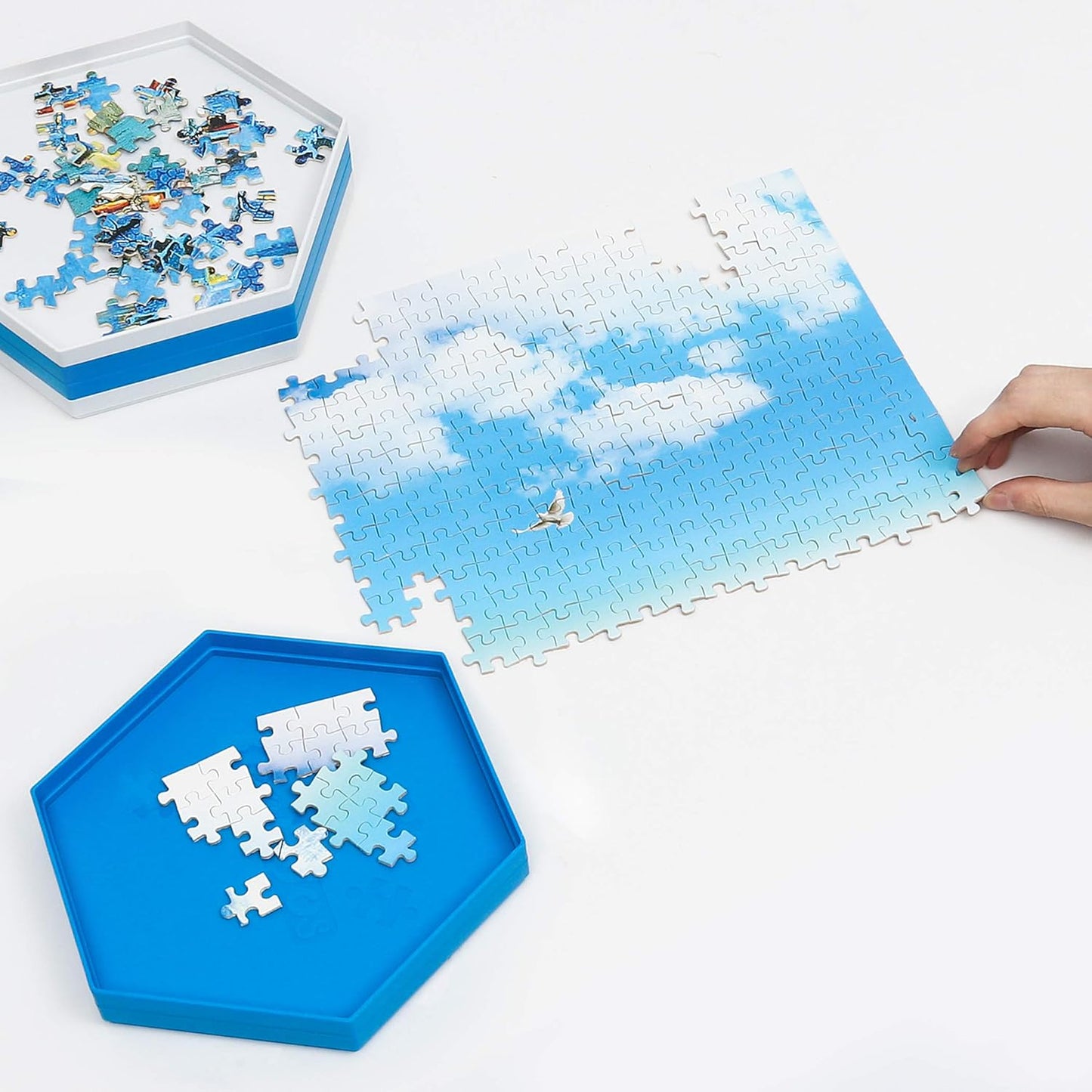 Stapelbare Puzzle-Sortiertabletts