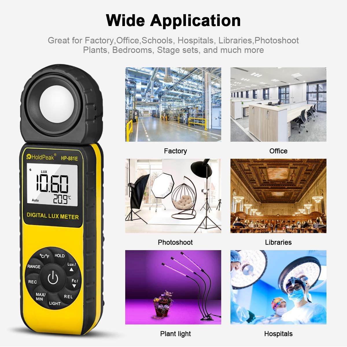 Digital Luxmeter 881E mit drehbarem Detektor