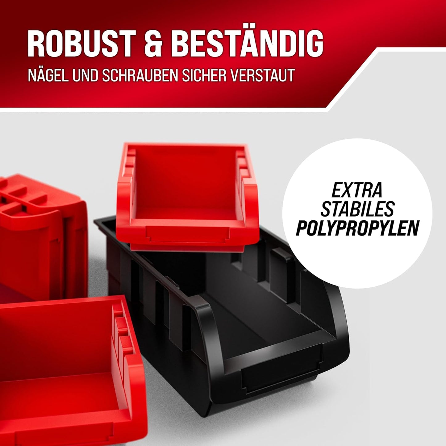 Werkzeugregal mit Stapelboxen & Halter, 43-tlg., Stapelboxen+Werkzeughalter 43 tlg.