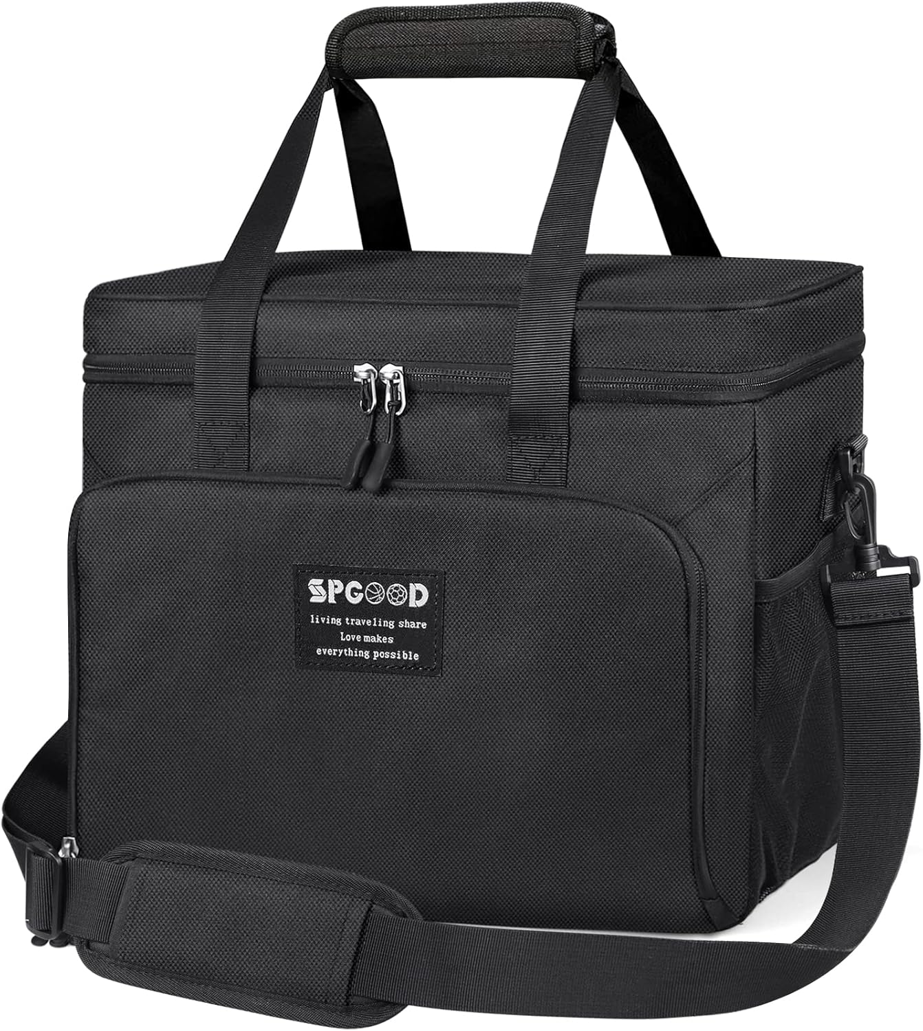 Isolierte Kühltasche 40L für Picknick & BBQ, Schwarz ; 40L
