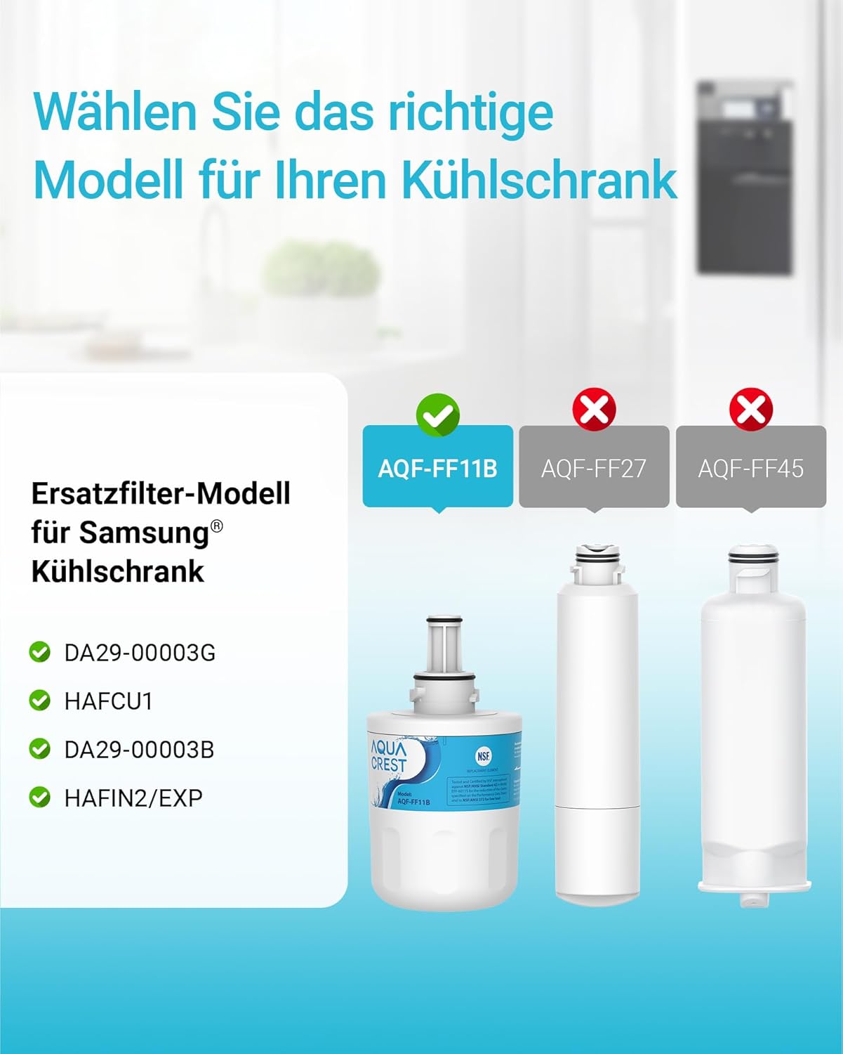 Kühlschrank-Wasserfilter-Set (2 Stück), 2 Count (Pack of 1)