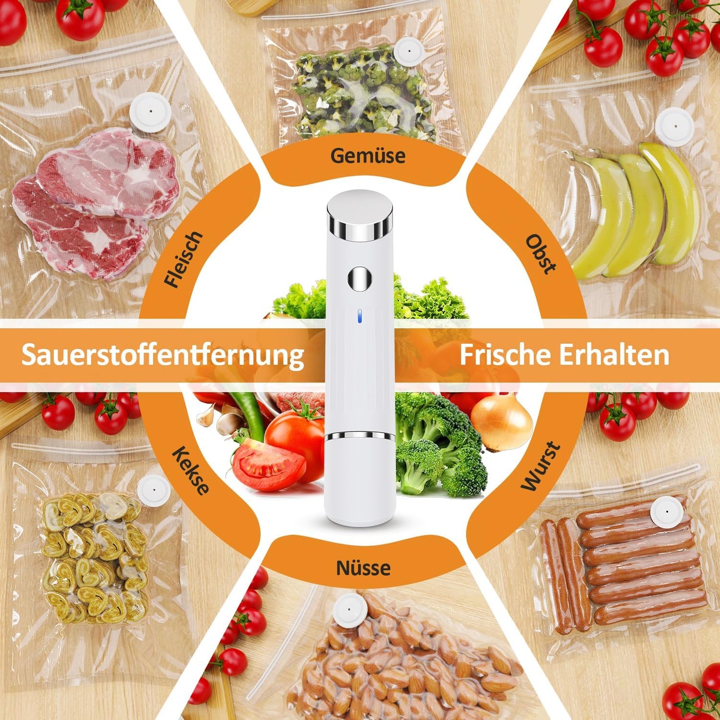 Vakuumiergerät mit 30-teiligem Beutel-Set, X-Large(Siegelgerät*1 + Vakuumbeutel*20-Set)