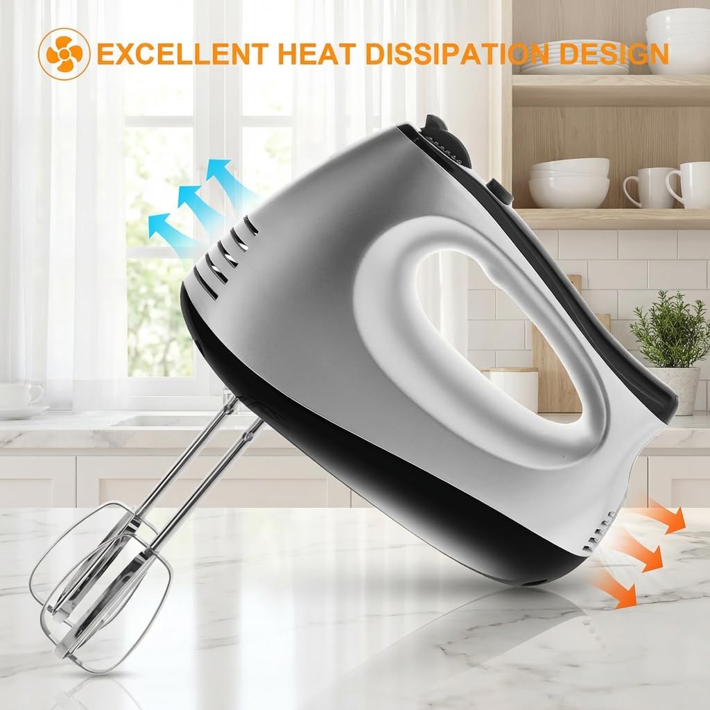 Handmixer Elektrisch mit 5 Geschwindigkeiten & Turbinenfunktion