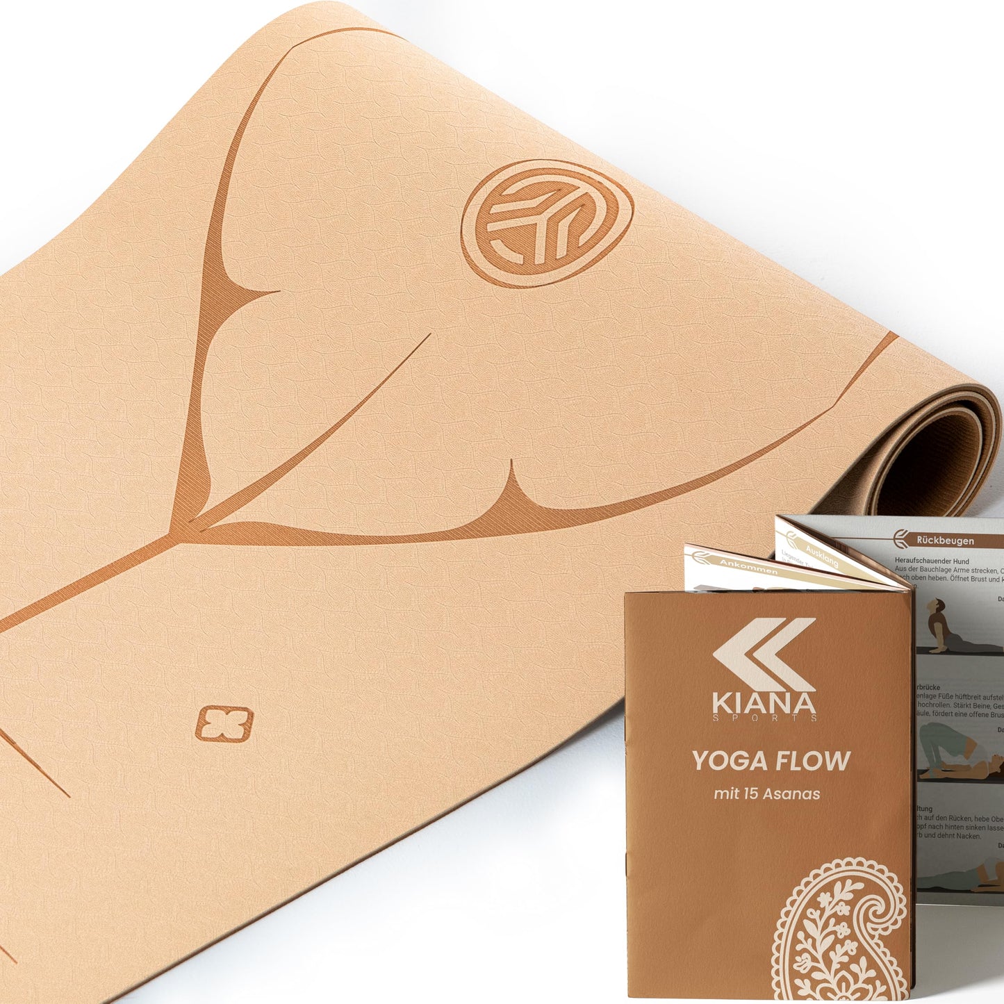 Yogamatte für Yoga & Pilates, 6 mm dick Braun