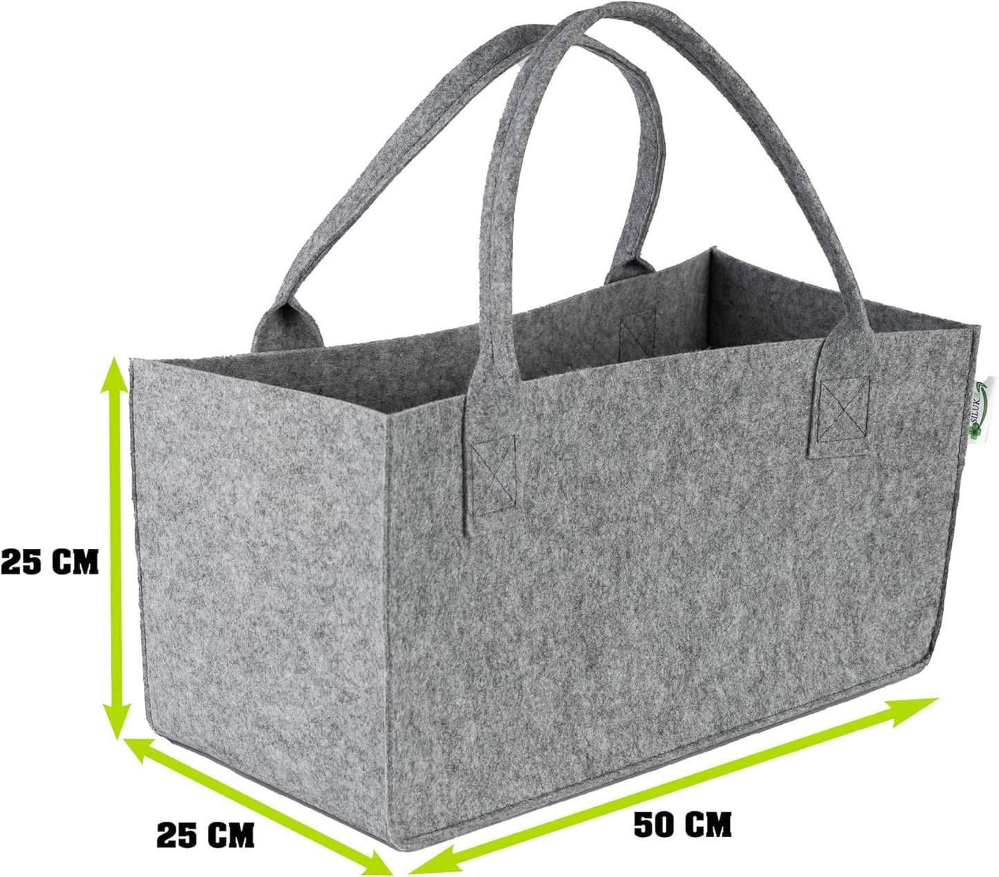 2er-Set Filztaschen für Kaminholz und Zeitungen, Hellgrau