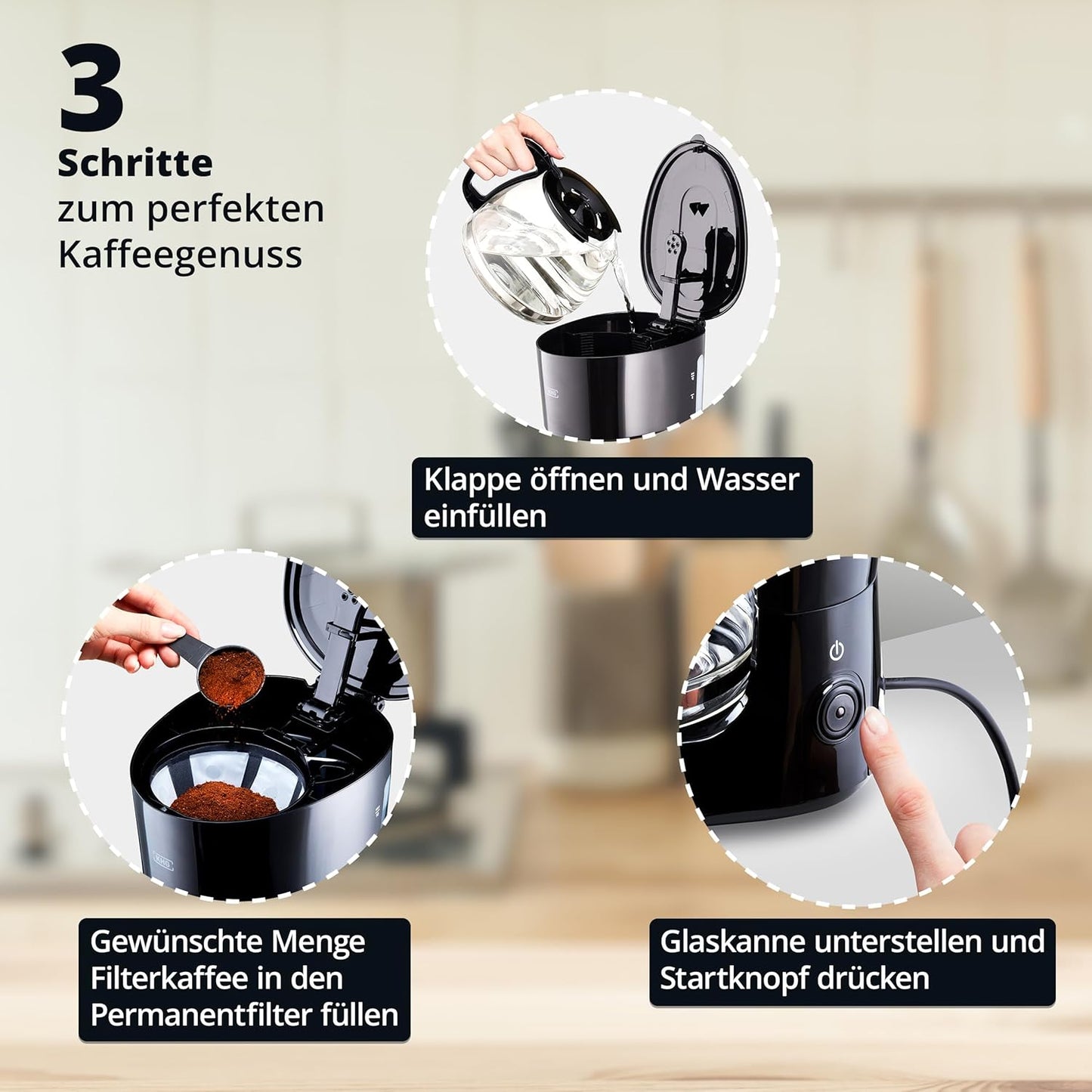 Filterkaffeemaschine KA-128S mit Glaskanne