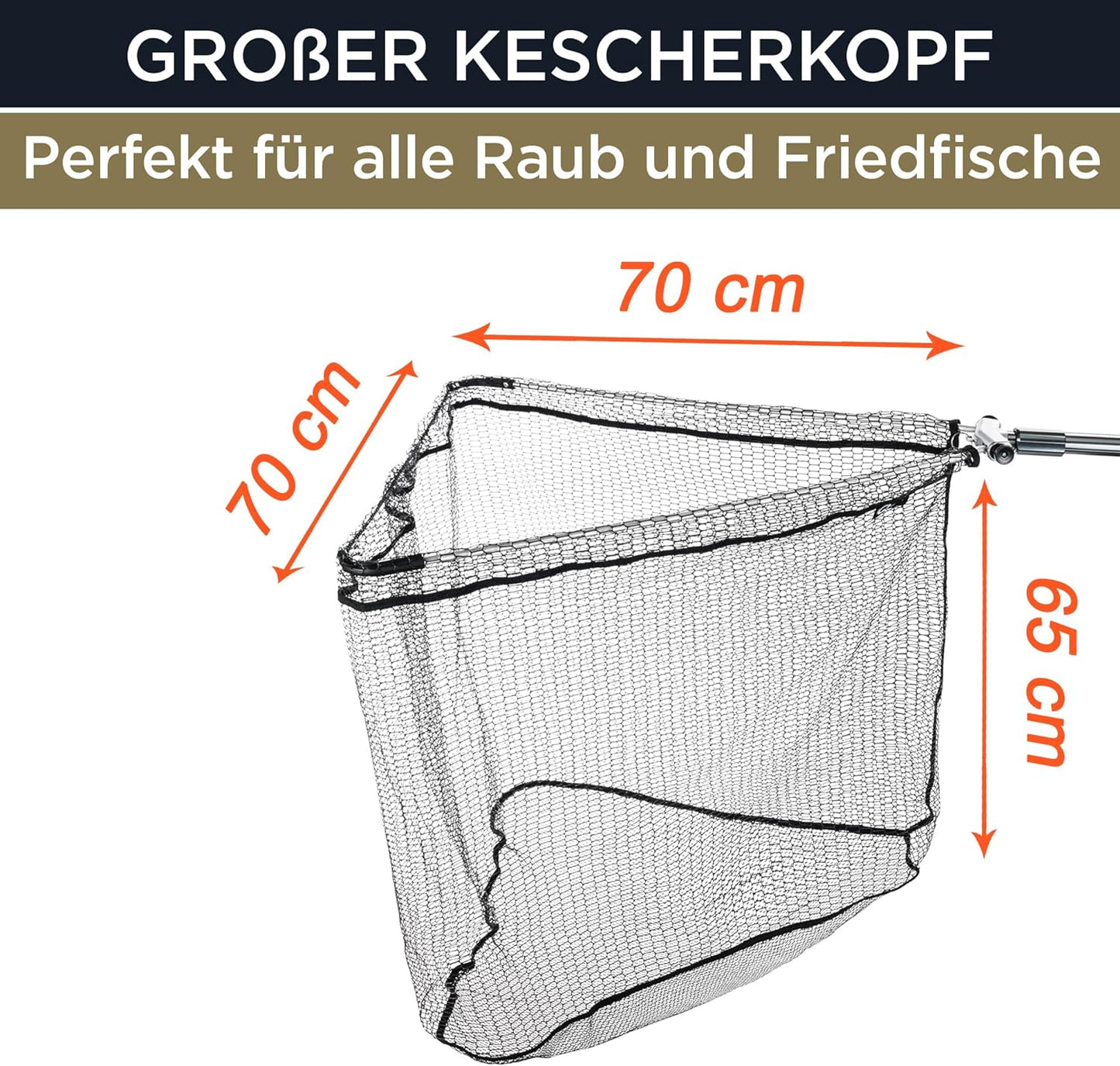 Kescher mit Hammerkopf, 240.0 Zentimeter