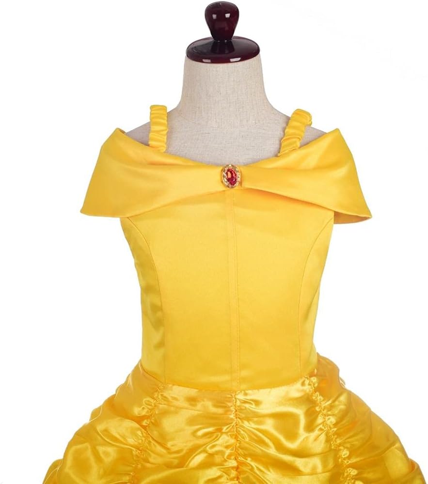 Prinzessin Belle Kostüm-Set mit Zubehör, Stil 1 (mit Zubehör) 5-6 Jahre