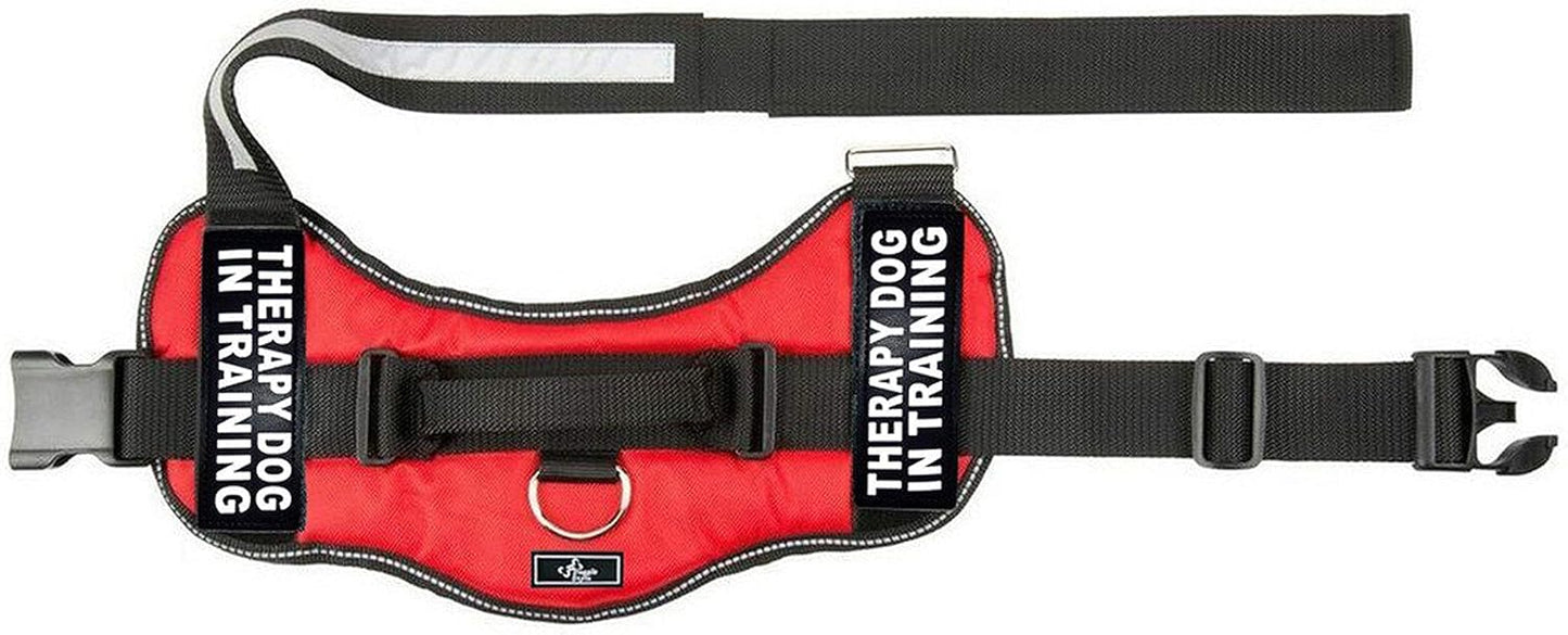 Hundegeschirr für Therapie- und Trainingshunde, Girth 19-25" rot
