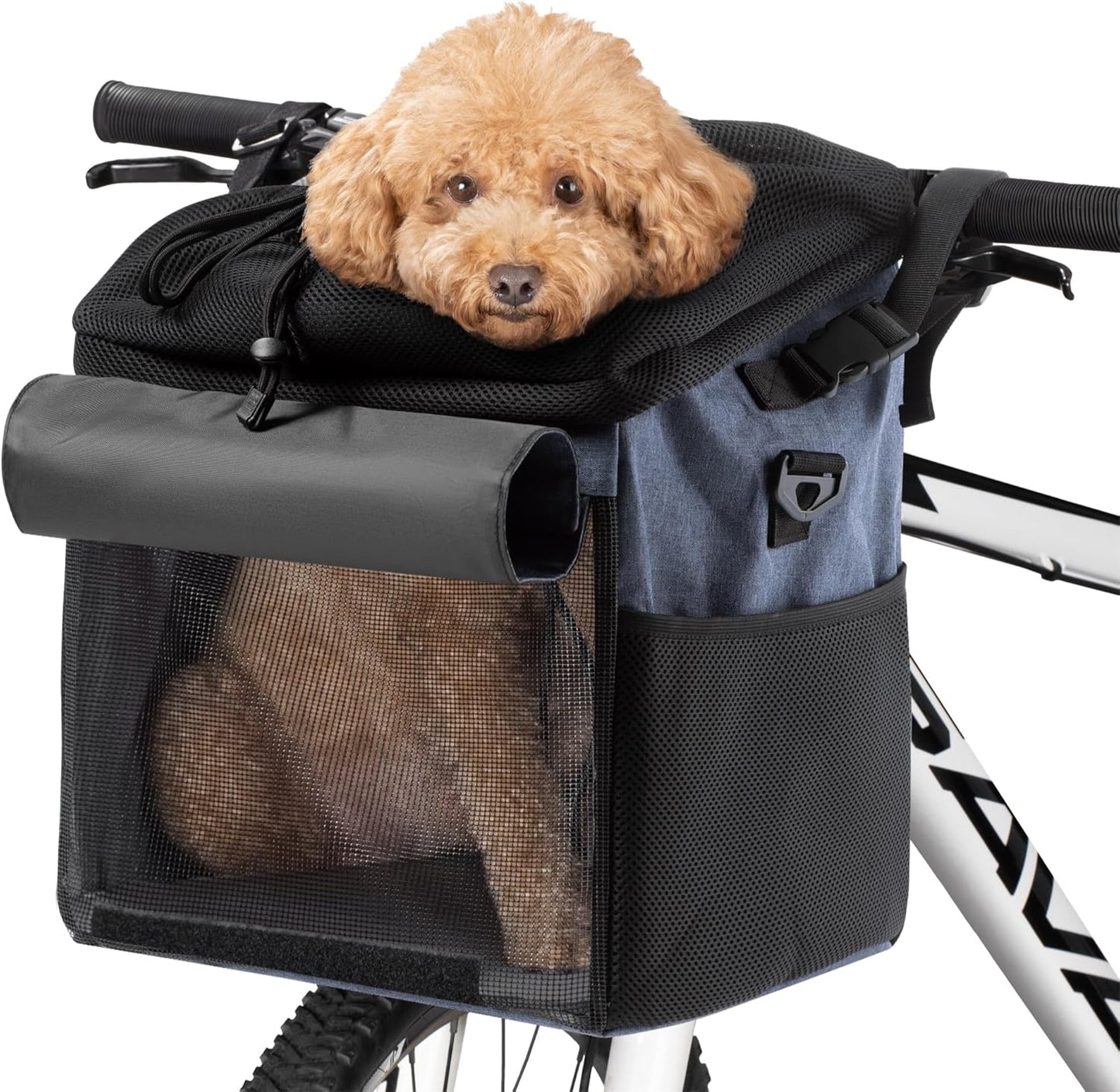 Velokorb und Tragetasche für Hunde und Katzen bis 11,5 kg, Blau