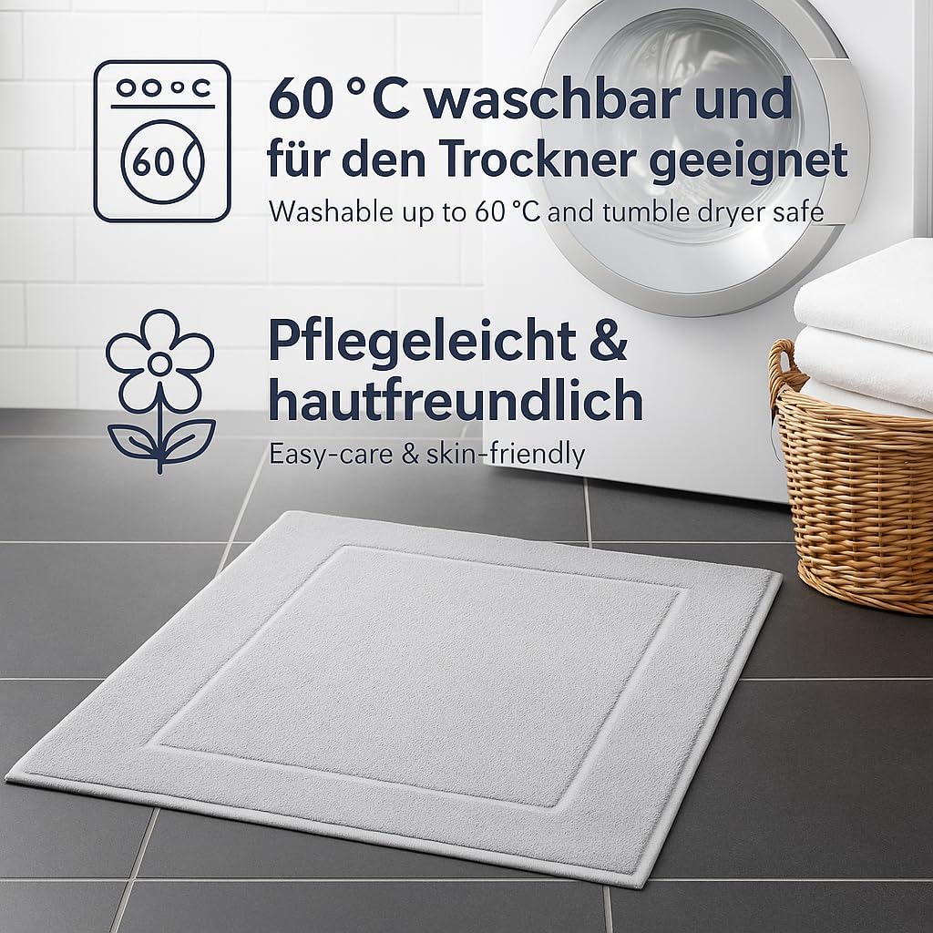 10er-Set Badvorleger, 50x70 cm, 10x Badvorleger Silber