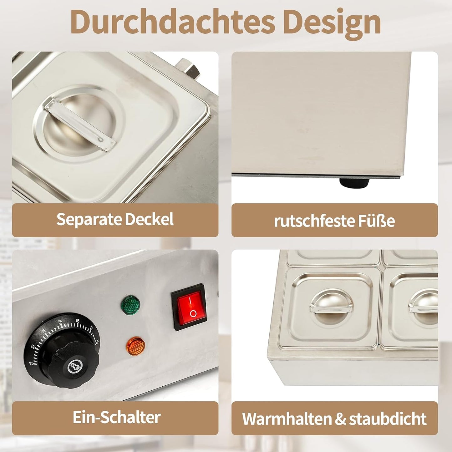 Schokoladenschmelzgerät mit 6 Tiegeln
