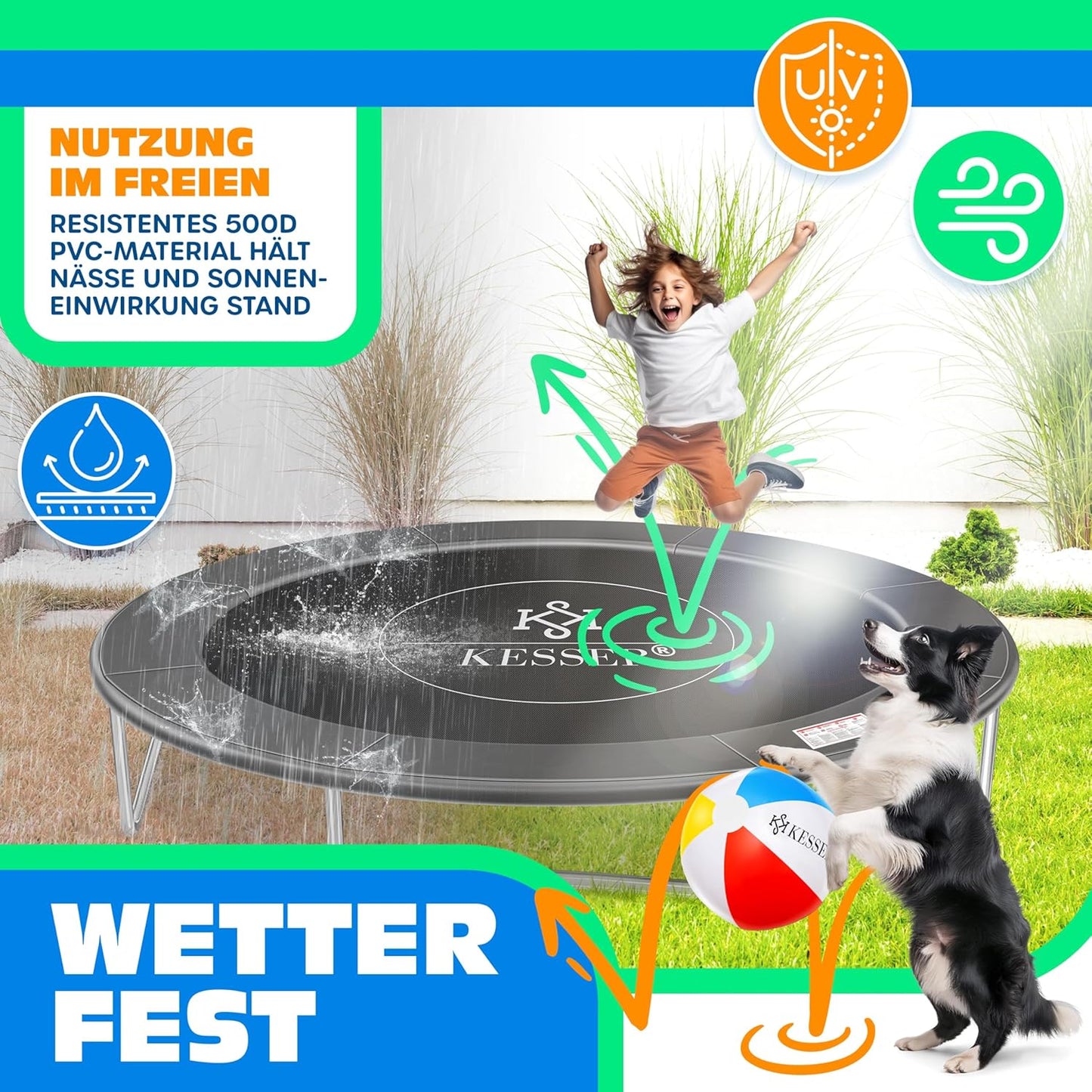 Trampolin Randabdeckung UV-beständig, Anthrazit 244 cm