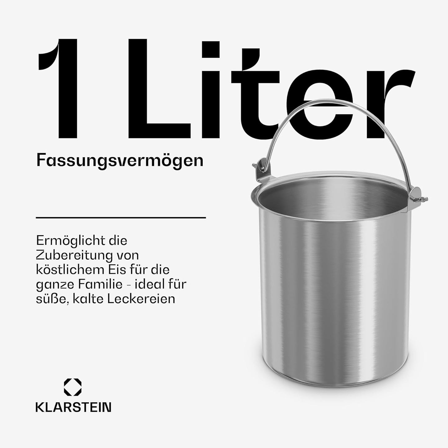 Eisbehälter für FrostFusion Speiseeismaschine 10048003, 1L Behälter