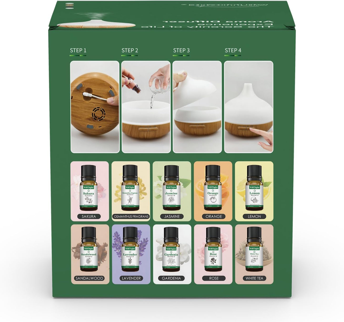 Aroma Diffuser Set mit Fernbedienung und 10 Ölen