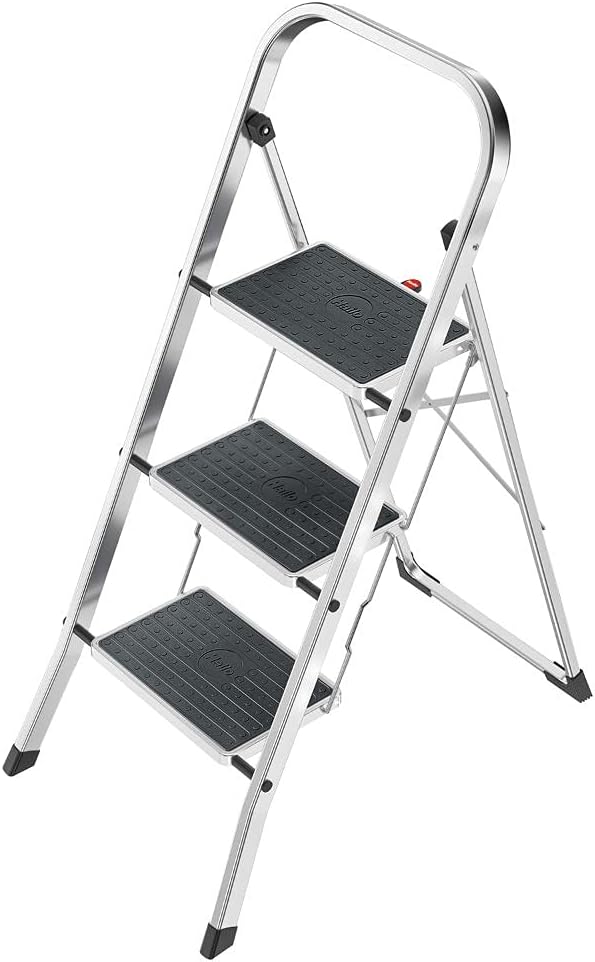 K70 Alu-Klapptritt-Leiter, 3 Stufen Silber