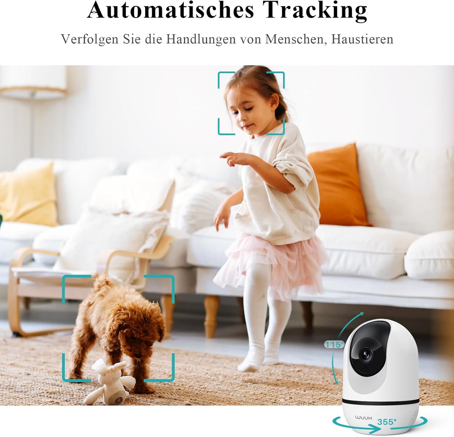 360° Innenüberwachungskamera mit Auto-Tracking, 360 Überwachungskamera Innen