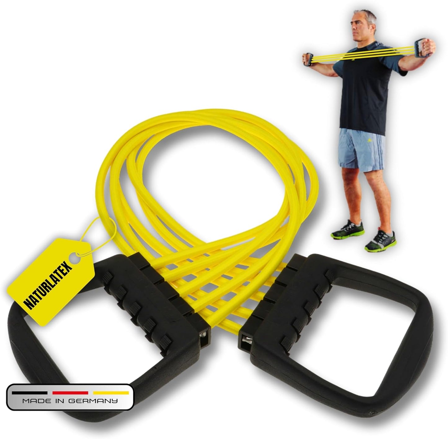 Expander mit Griffen für Krafttraining (10-50 kg), 10-50 kg