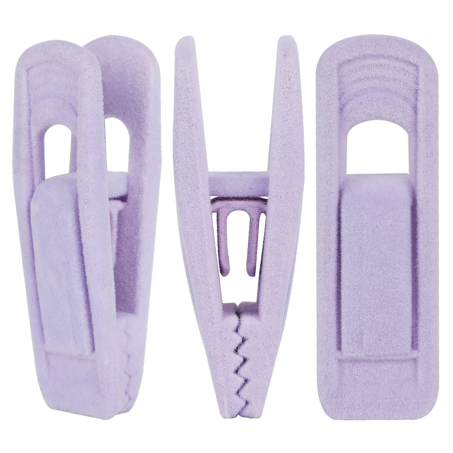 Samt-Kleiderbügel-Clips, 24pc Hellviolett