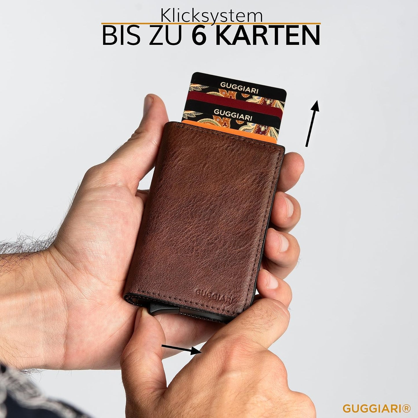 Kreditkartenetui mit Münzfach, Brown Leather Kunstleder