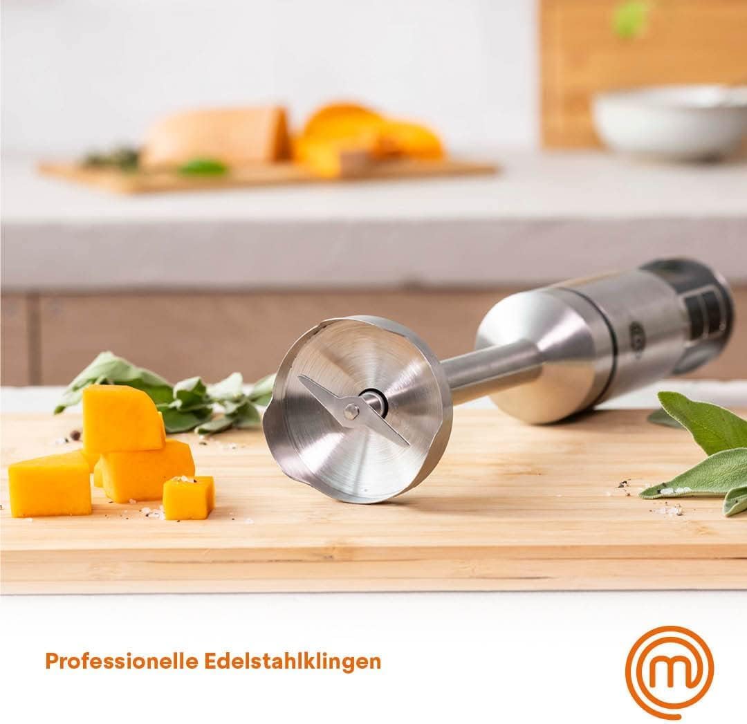 Stabmixer-Set mit Schneebesen & Milchaufschäumer, 3 in 1 (Edelstahl)