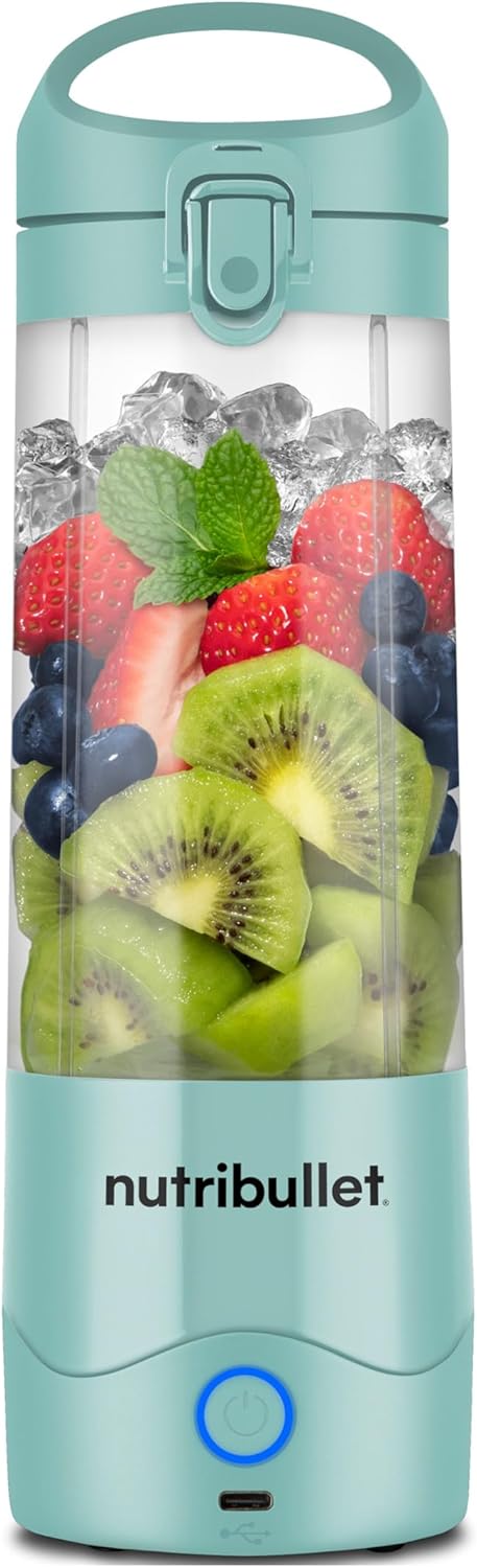 Tragbarer Smoothie Maker Portable, 475 ml Hellblau