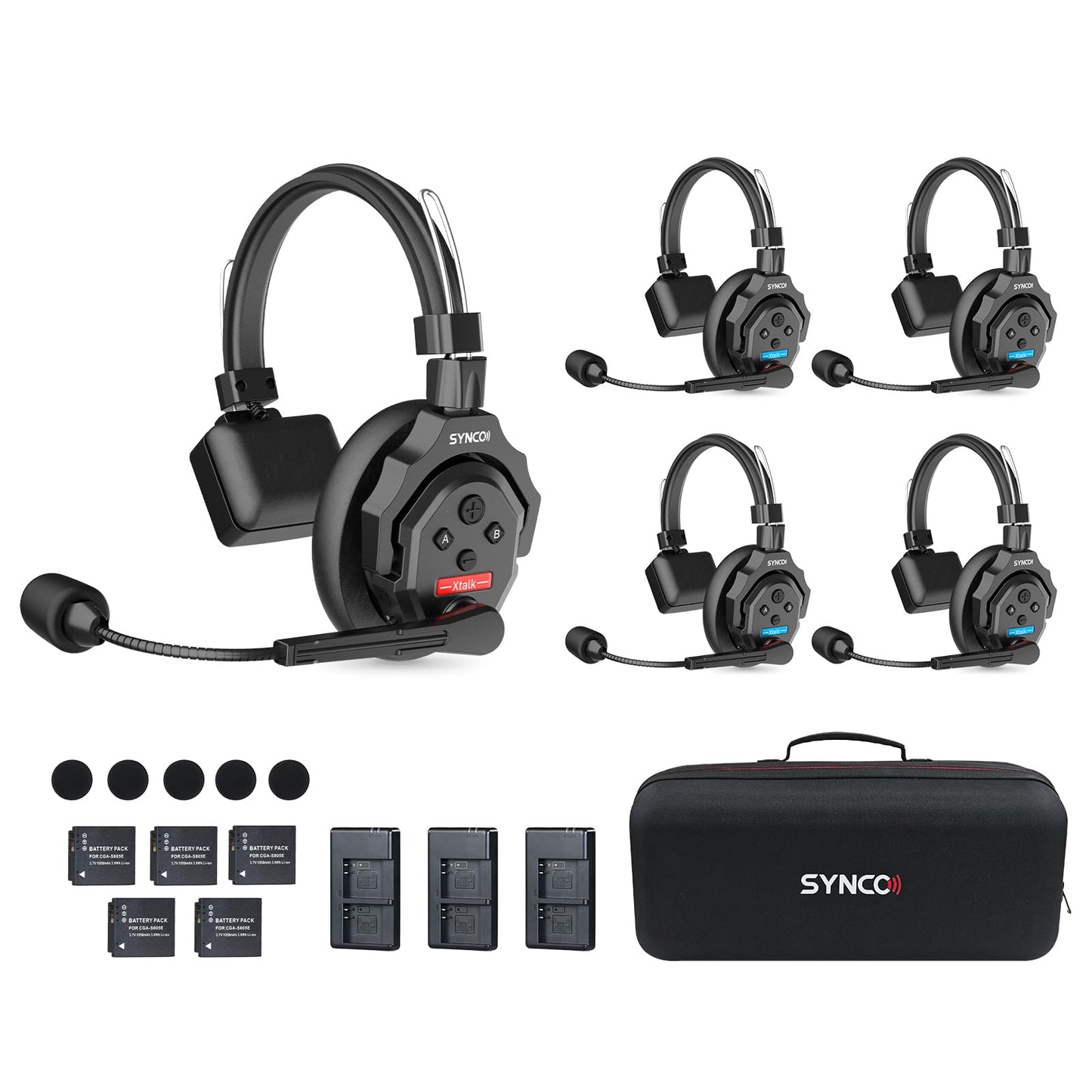 Wireless Intercom Headset X5 Set, 5 PCS