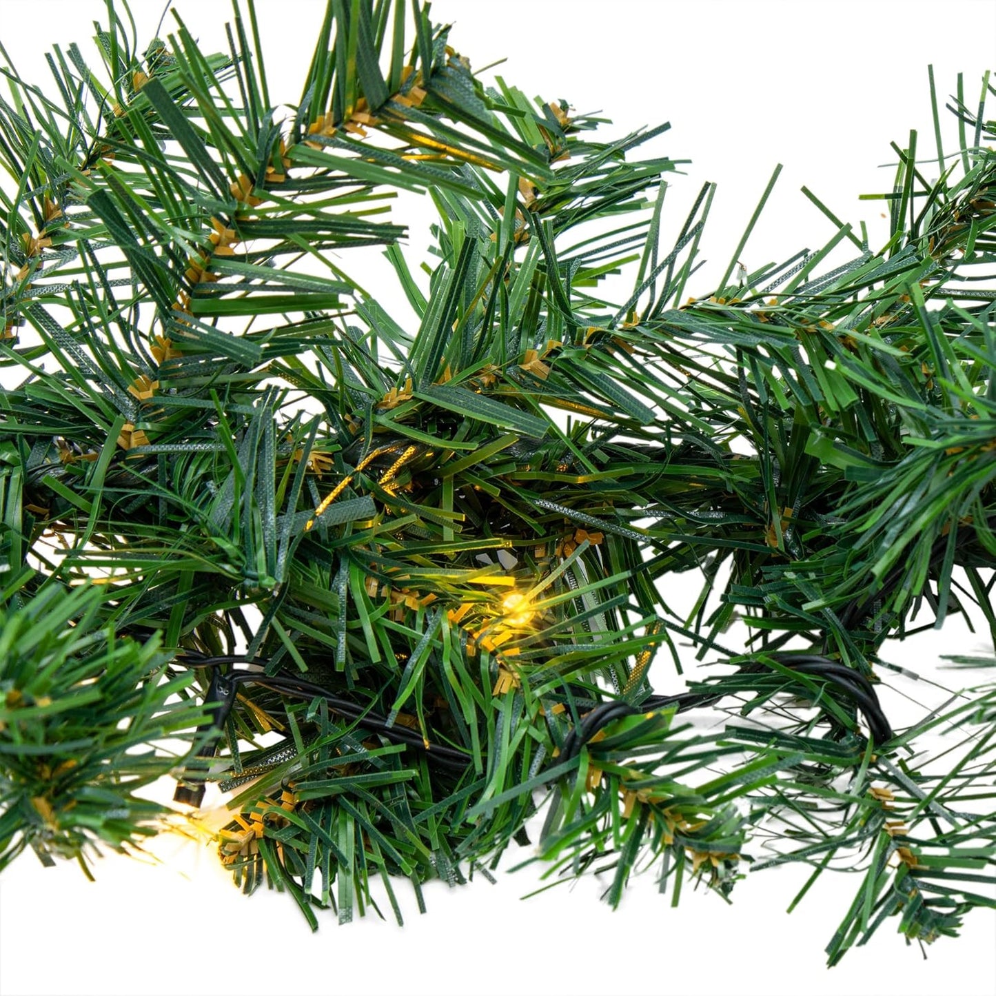 Weihnachtsgirlande mit LED Lichterkette und Timer, 810 cm / Netzstecker