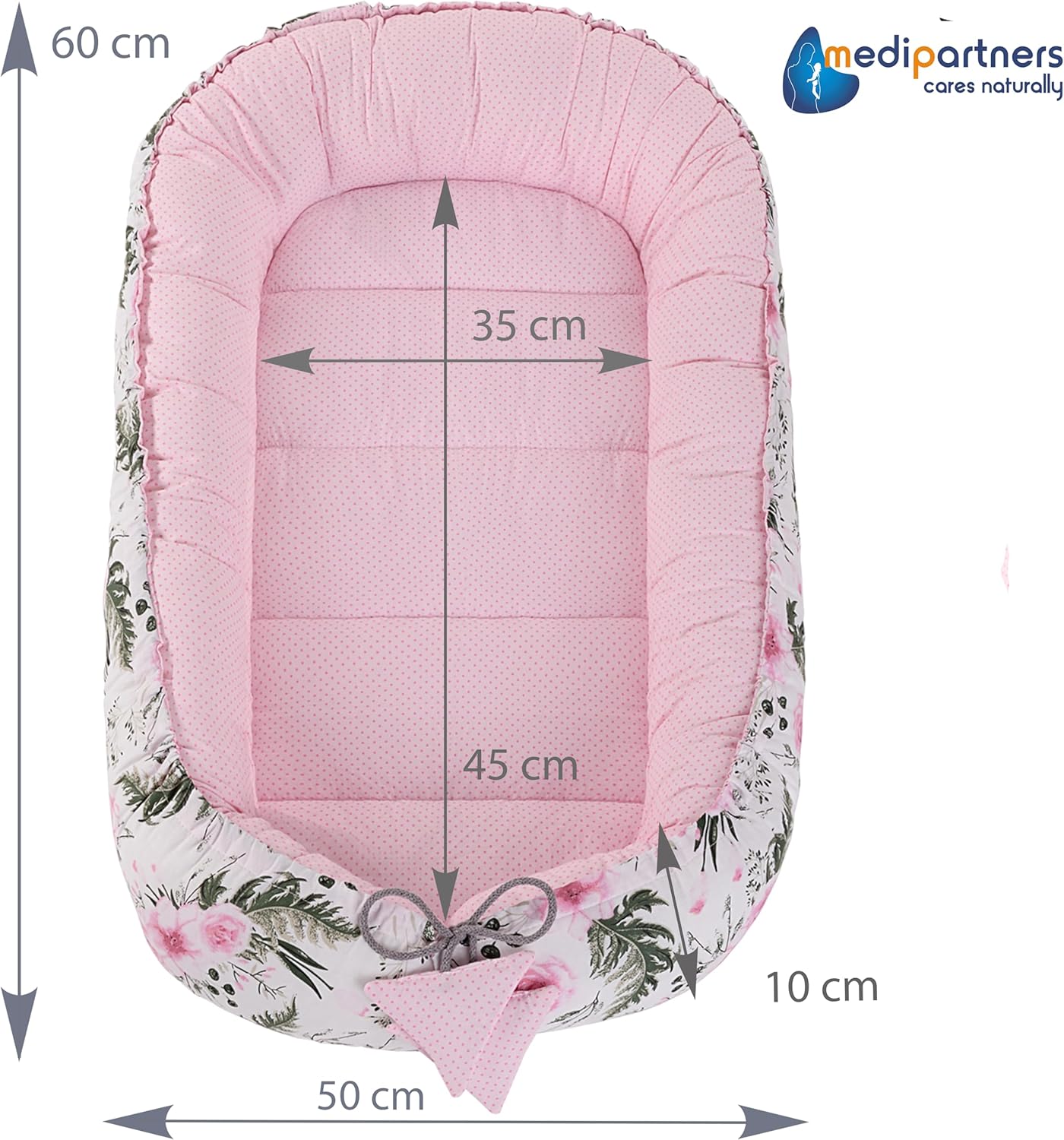 Kuschelbett für Katzen und kleine Hunde, Rosa Blument