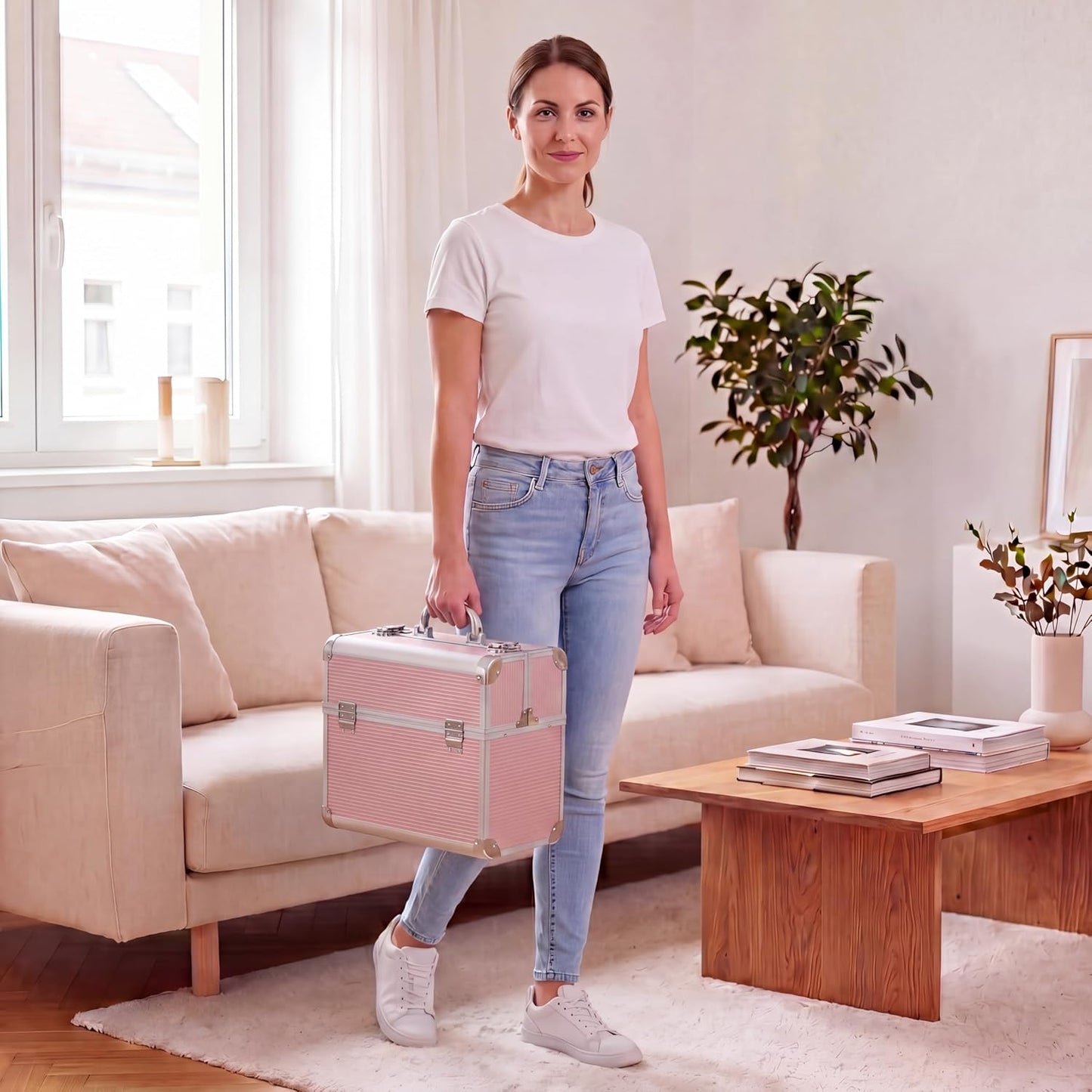Abschliessbarer Kosmetikkoffer, Rosa