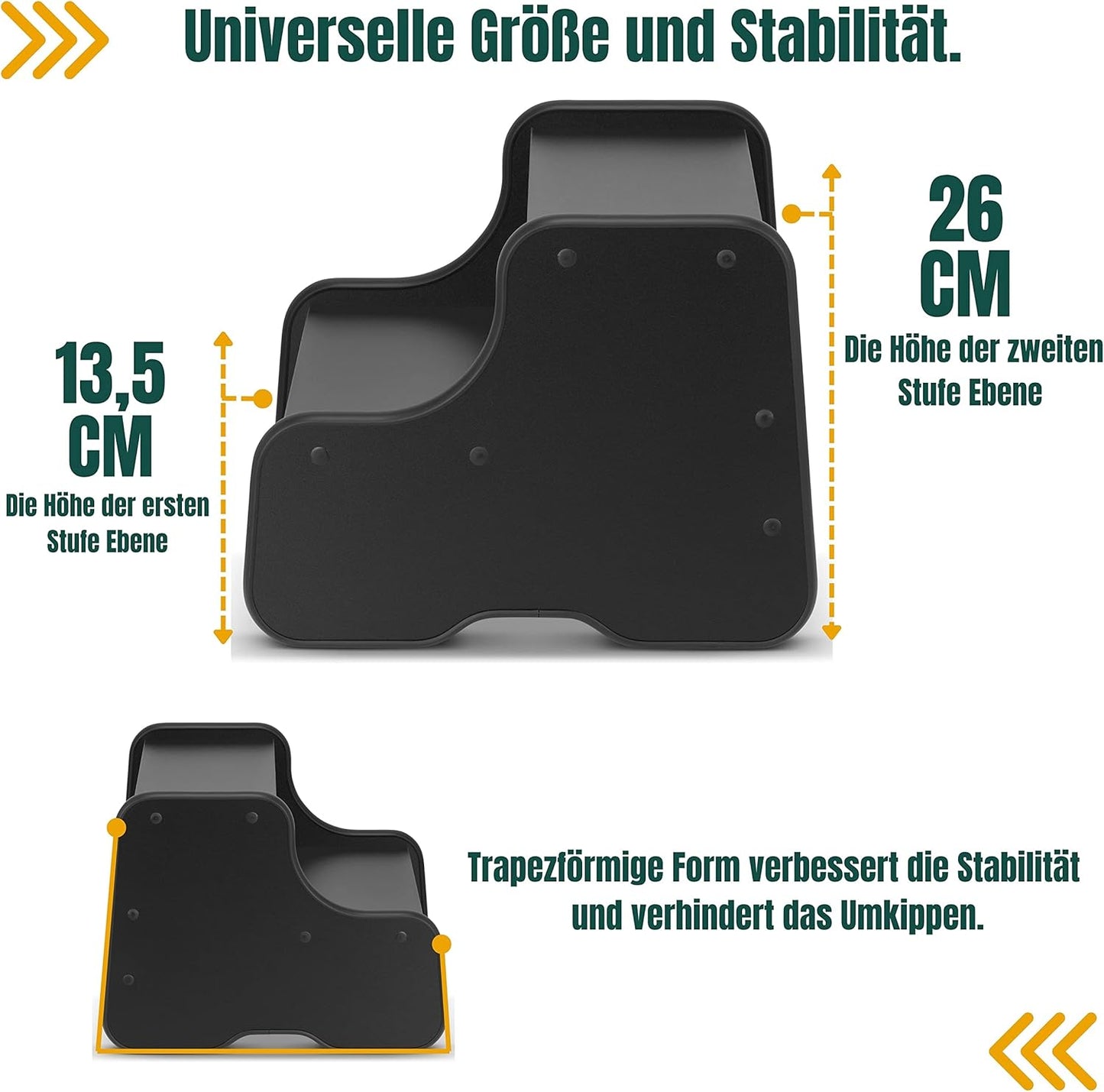 Holzhocker für Kinder, Schwarz
