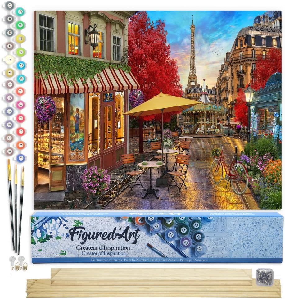 Malen nach Zahlen Set - Veranda in Paris, Veranda in Paris 40x50cm Mit Keilrahmen (nicht gespannt)