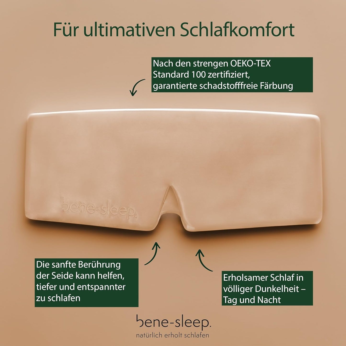 Seidenschlafmaske, Rose Gold
